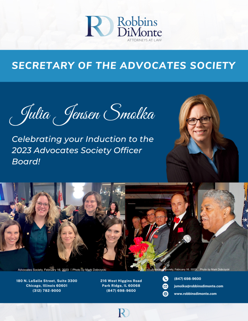 Julia Jensen Smolka Appointed as Advocates Society's Secretary for 2023